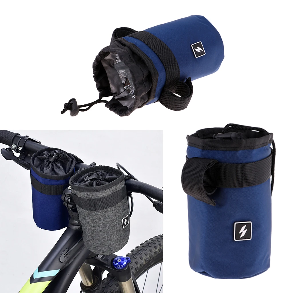 2-Counted Bike Front Handlebar Bottle Pouch/Sleeve with Carrying Handle & Adjustable Strap for Flask Bottles, Kettles