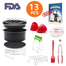 8 дюймов общие воздушные приборы для фритюрницы 13 шт. с рецептом Cookbook совместимы с Philips Gowise США Cozyna power Airfryer 4,2