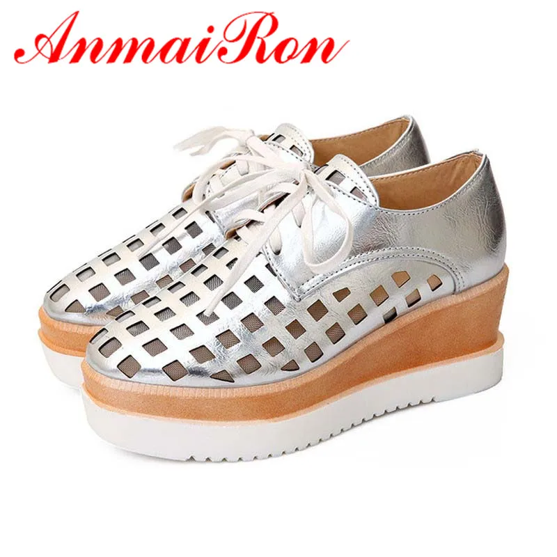 

ANMAIRON Women Oxfords Heel Shoes High Quality Fashion Dress Casual Lady Shoes Women Sexy British Retro Lace Oxford Shoes 34-39