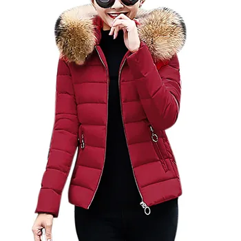

Winter Parkas Women Winter Nice Female Coat Overcoat Fashion Zip Packet Winter Slim Jacket Women Hooded Fur Coat Outdoor Cazador