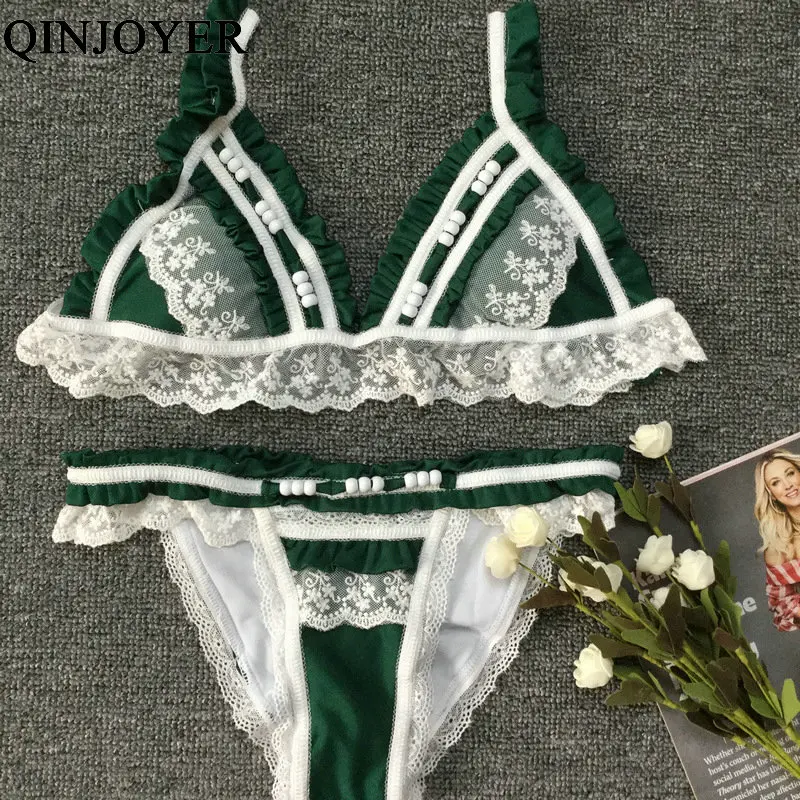 QINJOYER сексуальный кружевной микро бикини набор для женщин 2019 стринги купальник