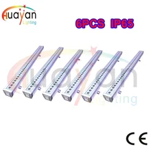 6 шт./упак., 36*3 Вт RGB светодиодный высокое Мощность стены шайба светильник, 1000 мм линейный Длина, Водонепроницаемый мыть DMX светильник Инж