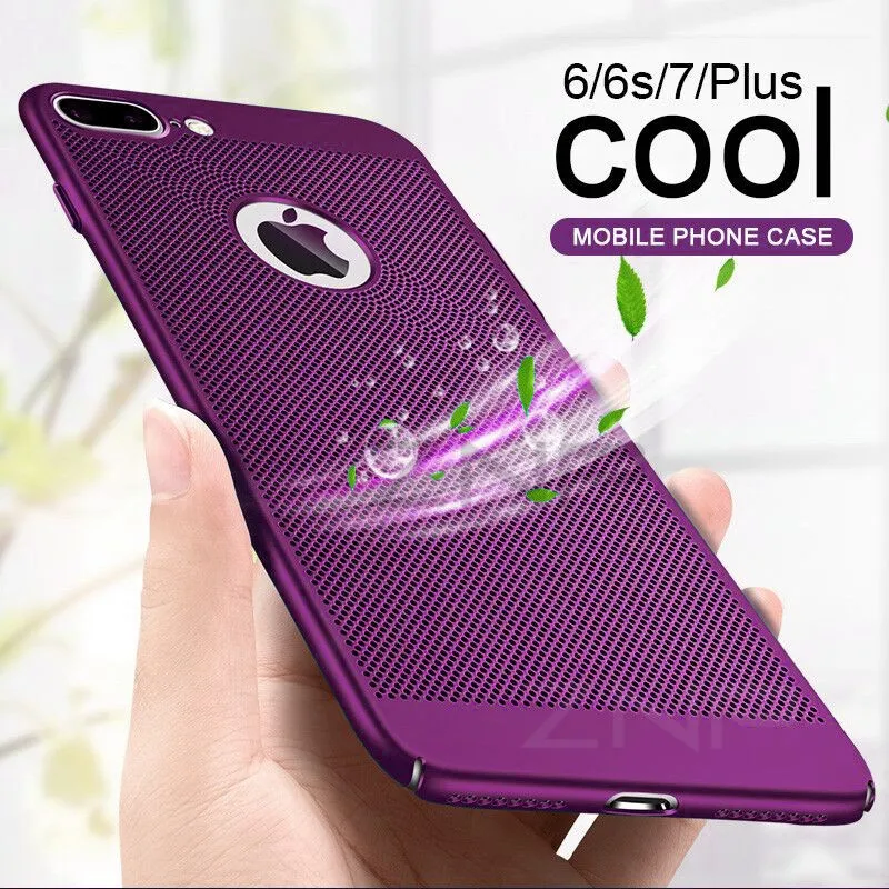 CYKE Ultra Slim Phone Case For iPhone 6 6s 7 8 Plus Hollow Heat Dissipation Cases Hard PC 5 5S SE Back Cover Coque |