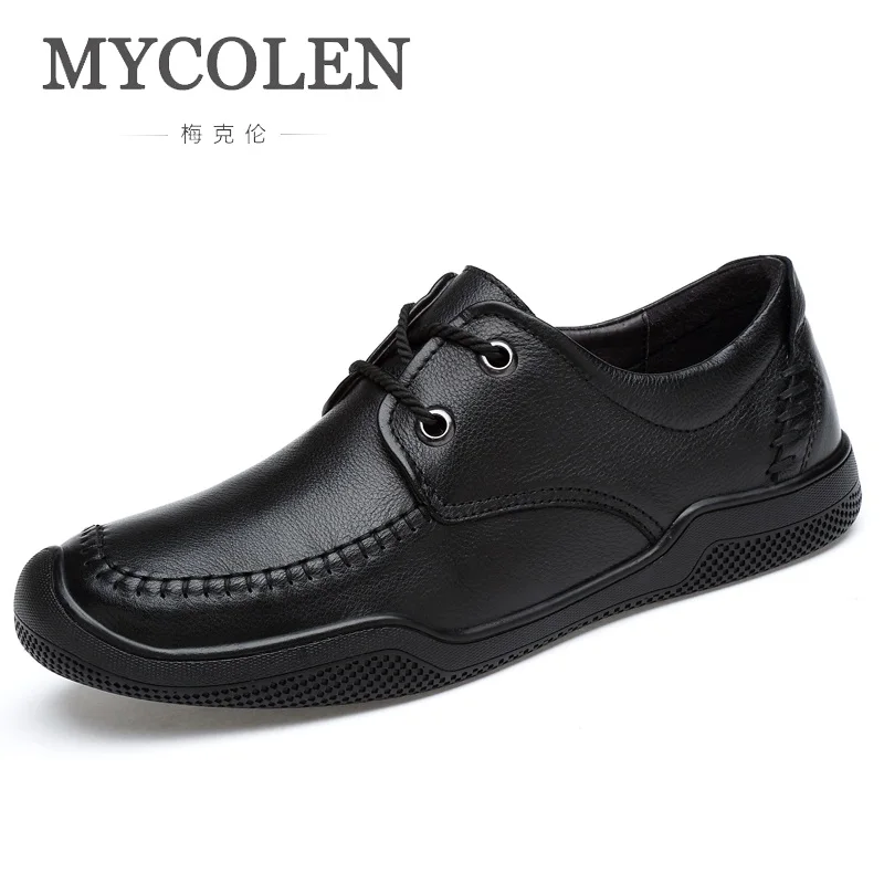 

MYCOLEN New Arrivals Men Shoes Genuine Leather Moccasin Loafers Handmade Slip On Flat Boat Shoes Male Footwear Sapato Masculino