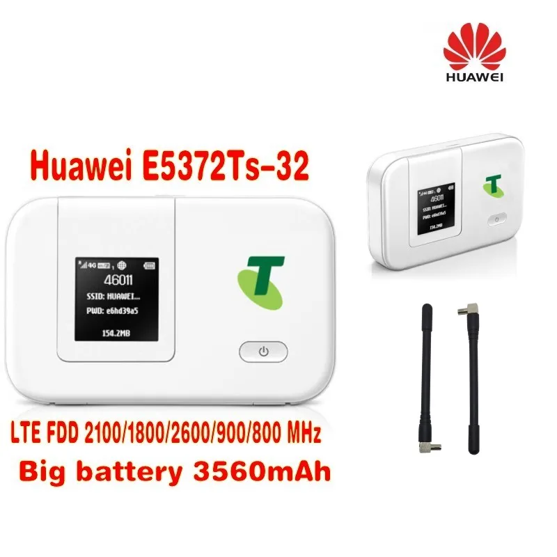 Разблокирована Huawei e5372ts-32 LTE 4 г Беспроводной маршрутизатор 150 м плюс 2 шт. 4 г антенны