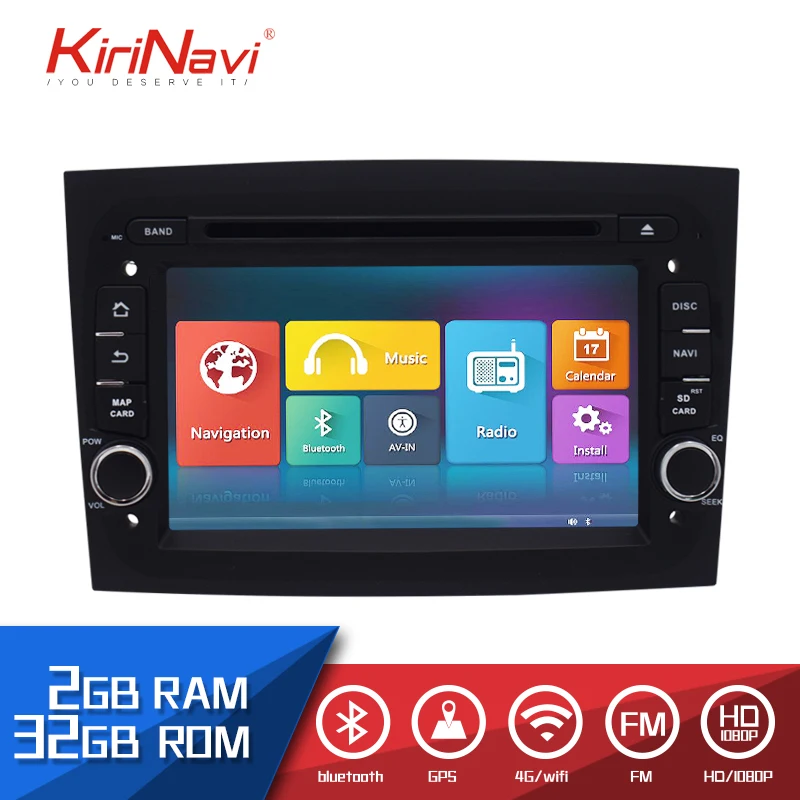 

KiriNavi 7.0" HD Touch Display Android 9.1 For Fiat Doblo 2015 -2018 Car Radio MP5 Audio GPS Navigation Multimedia Play