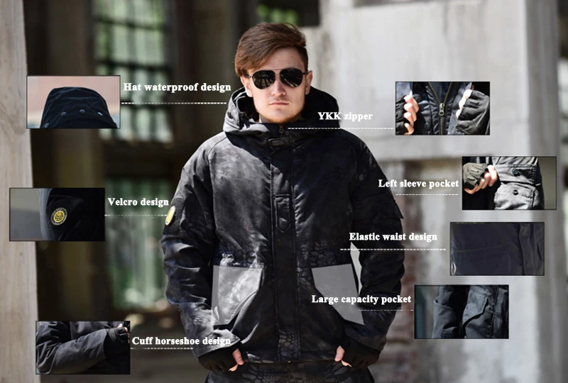G8 тактическая куртка Мужская Уличная водонепроницаемая охотничья одежда Походное пальто с капюшоном ветровка камуфляжная спортивная куртка
