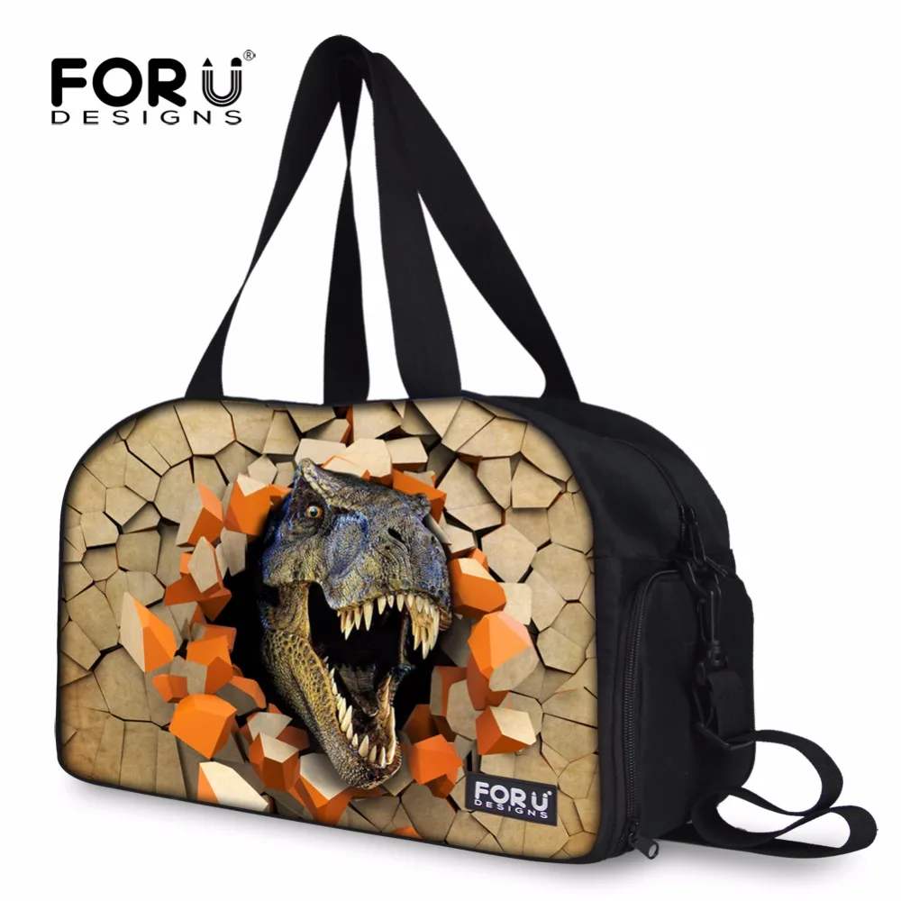 

FORUDESIGNS Fashion Men Travel Luggage Bags Cool Animal Dinosaur Prints Travel Duffle Canvas Bags Men's Large Handbags Shoulder