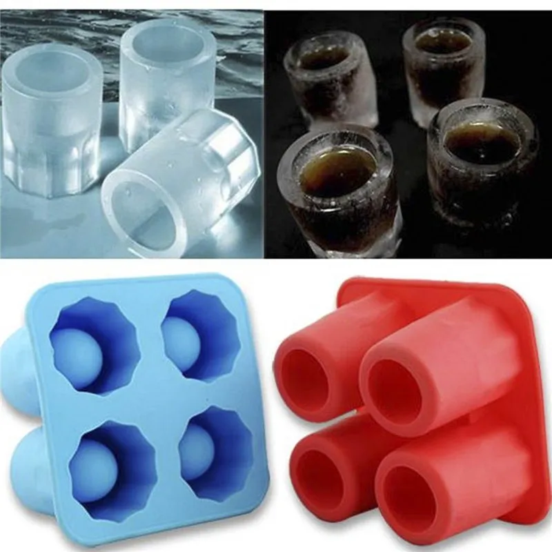 4-Cup Ice Cube Shot shape силиконовые шутеры стеклянные формы для замораживания лоток для приготовления Вечерние