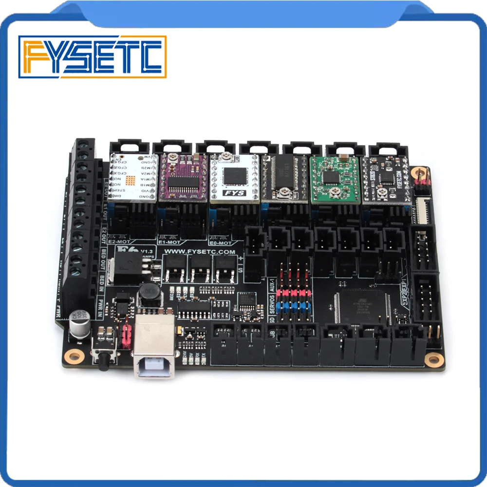 FYSETC F6 V1.3 Board Mainboard+ 6pcs TMC2100/TMC2208 v1.2/TMC2130 v1.2/DRV8825/S109/A4988/ST820 VS SKR V1.3