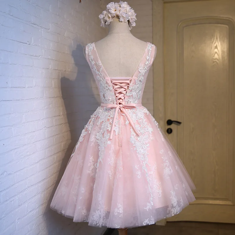 FOLOBE, женские кружевные платья для девочек, элегантное винтажное Плиссированное бальное платье с аппликацией, вечернее платье, короткое официальное платье