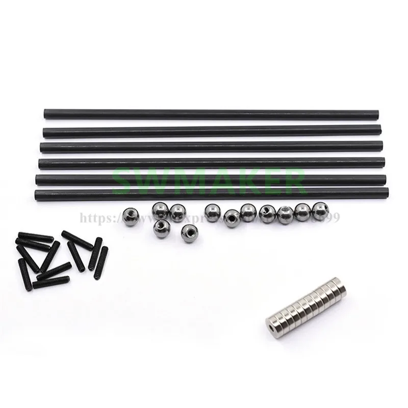 Delta Kossel K800 200 мм 4x6 набор карбоновых стержней + Круглый винтовой шар Магнитный