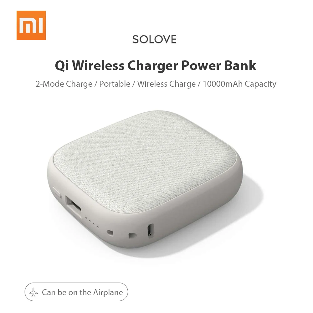 Xiaomi SOLOVE 10000 мАч QI Беспроводное зарядное устройство двойной USB внешний аккумулятор 10000 мАч Быстрая зарядка внешний аккумулятор для iPhone samsung