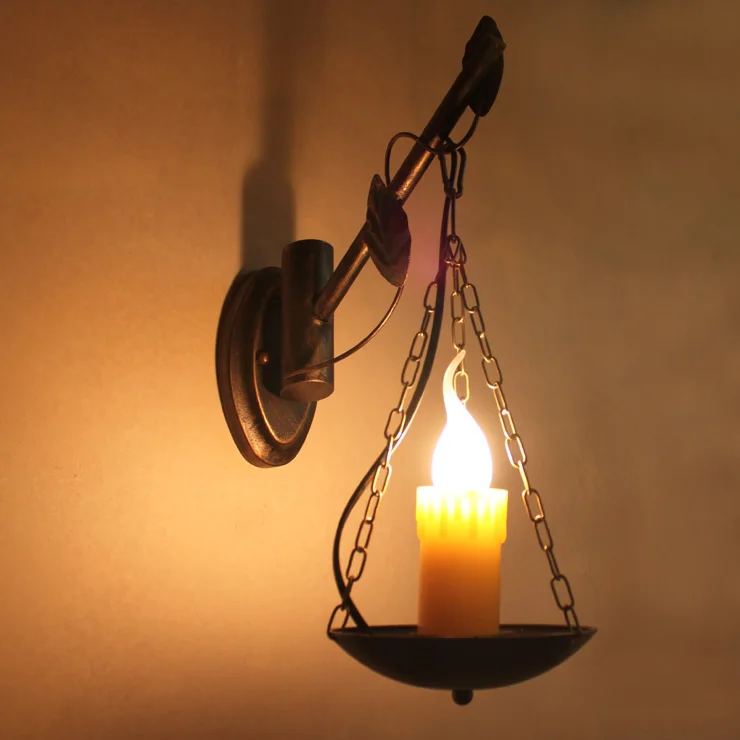 

Warehouse Nostalgic bronze Bar lamp Antique E14 wall lamp Retro rustic Iron for bedroom work room Cafe hallway wall light LED