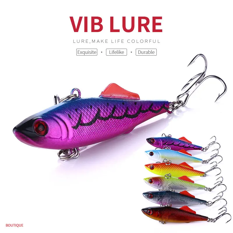 HENGJIA 1Pcs 7cm/16.5g Full Swimming Layer Sea Fishing VIB Fishing Lures Plastic Sinking Bait Hook 