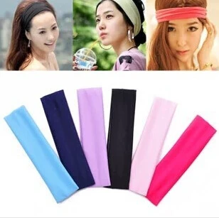 

Free Shipping Wide Variety of plain hair band headband elastic headband sports yoga towel color optional A256