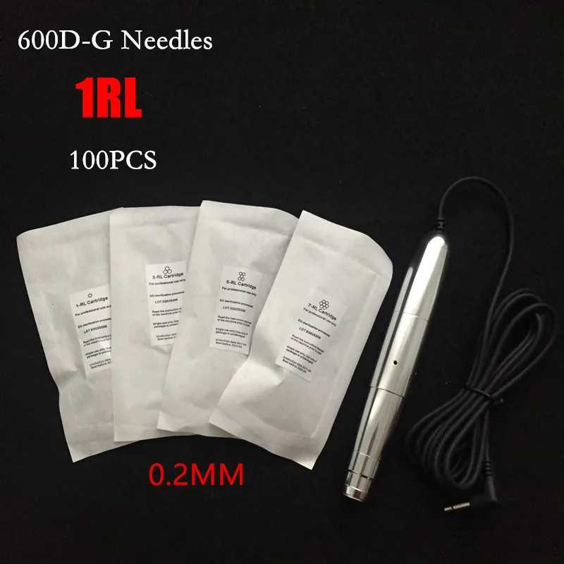 

100PCS 1RL 0.20mm 0.25mm 0.40mm Cartridge Needles Disposable Sterilized Tattoo Permanent Makeup Needles Tips for Eyebrow lip