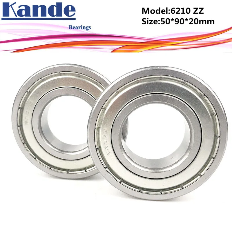 Kande 6210ZZ 1PC ABEC-5 6210 ZZ 단일 행 깊은 홈 볼 베어링 50x90x20mm 고품질 6210-2Z