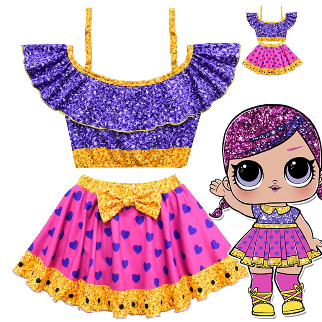 

Baby Girls Lol Dolls Girls Swim Wear Swimsuit Lovely Dress Party Bikini Swiming Beach Wear Bathing Suits for Girls Clothing 7970