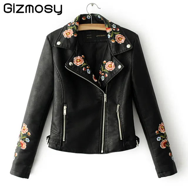 Denim Blue Letter Floral Embroidered Jacket Fashion Ladies