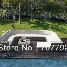 Горячая уличная плетеная мебель большой секционный диван