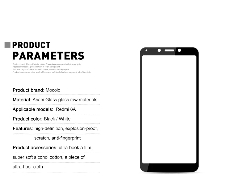 Для Xiaomi Redmi 6 6A защита экрана Mocolo полное покрытие 9H Закаленное стекло пленка для Redmi 6 6A стекло протектор экрана