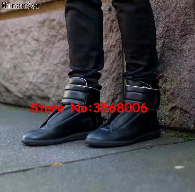 Мужская повседневная обувь с высоким берцем, мужские кроссовки, модные мужские ботинки в стиле «хип-хоп», красные, синие сапоги на плоской подошве, сапоги мужские короткие, большие размеры 38-46