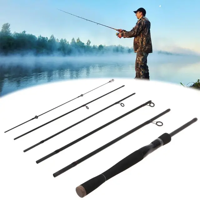 Best Offers Fishing Rod Spinning Ultra Short 6 Sections Pole Carbon Fiber 2.1m/2.4m Outdoor Carp Fishing Tackle Professional Retractile Rods