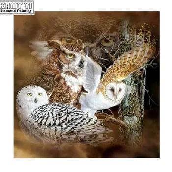 

DIY Diamond Painting Cross Stitch animal owl family Full Diamond Embroidery Needlework Rhinestone Crafts Christmas gift