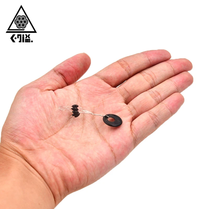 100pcs Black Rubber Oval Stopper Fishing Bobber Float Space bean