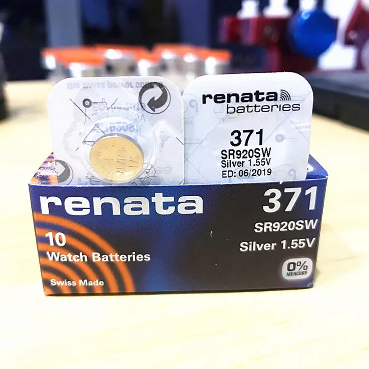 

2Pcs/Lot RETAIL Brand New Renata LONG LASTING 371 SR920SW LR69 LR920 AG6 Watch Battery Button Coin Cell Swiss Made 100% Original