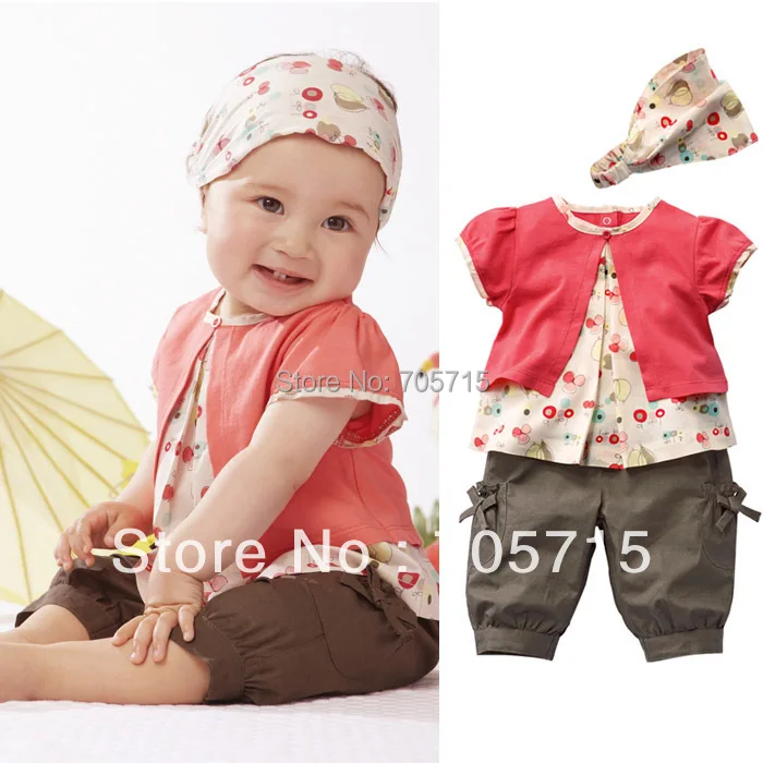 Retail Free shipping baby clothing set, children clothing set, girl