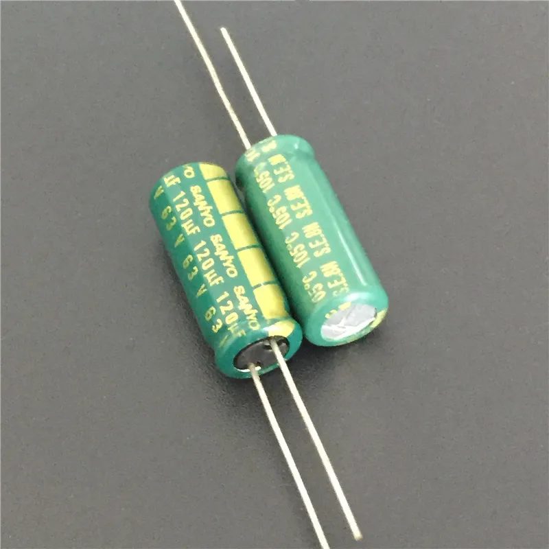 100pcs 120uF 63V Sanyo AX series 8x20mm 63V120uF Low Impedance Long Life Electrolytic Capacitor | Электронные компоненты и