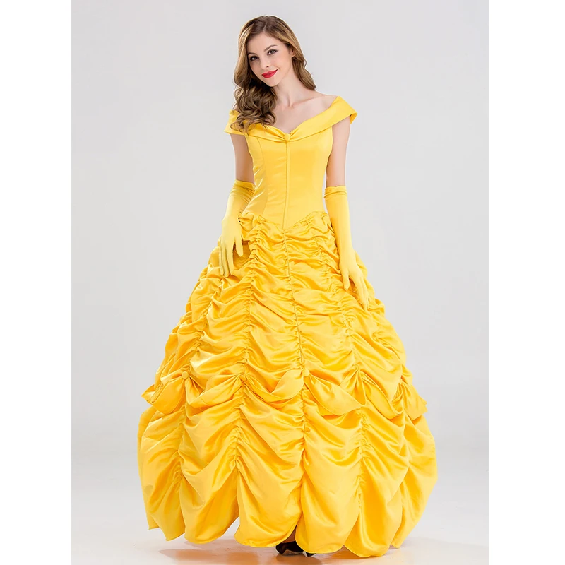 

Halloween Beauty Beast Costumes for Women Fairy Adult Princess Belle Cosplay Costume Party Evening Dress Adult Costumes