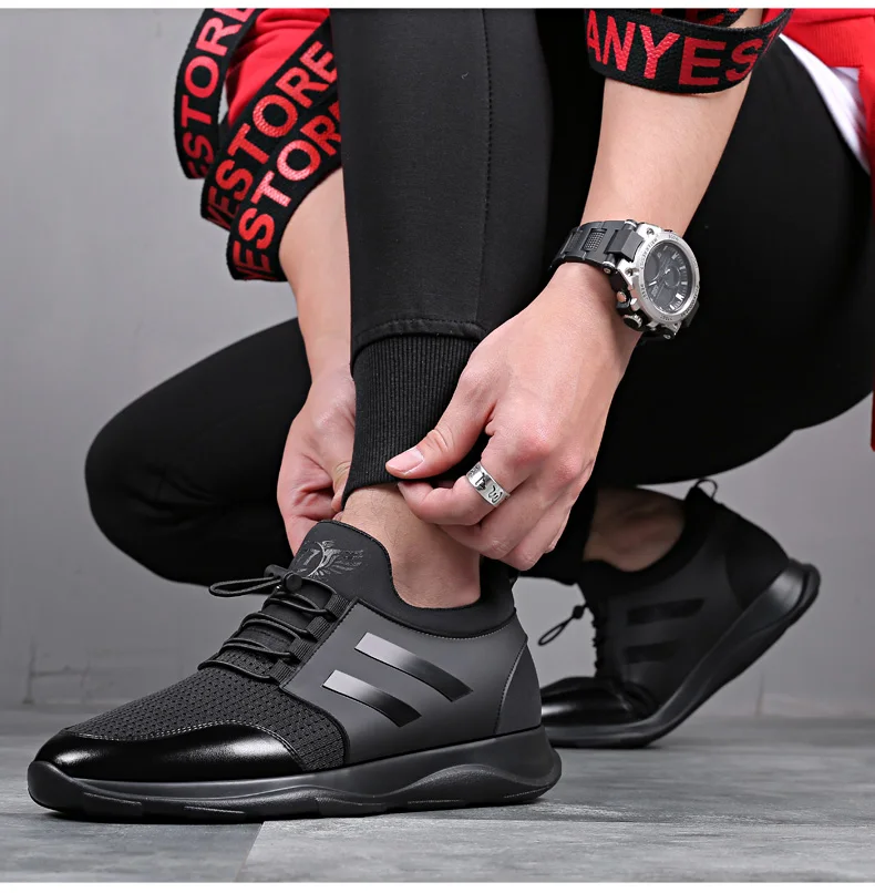 Мужские сетчатые повседневные кроссовки, уличные черные дышащие кроссовки для бега, плетеные мужские спортивные кроссовки на шнуровке, zapatillas hombre Deportiva