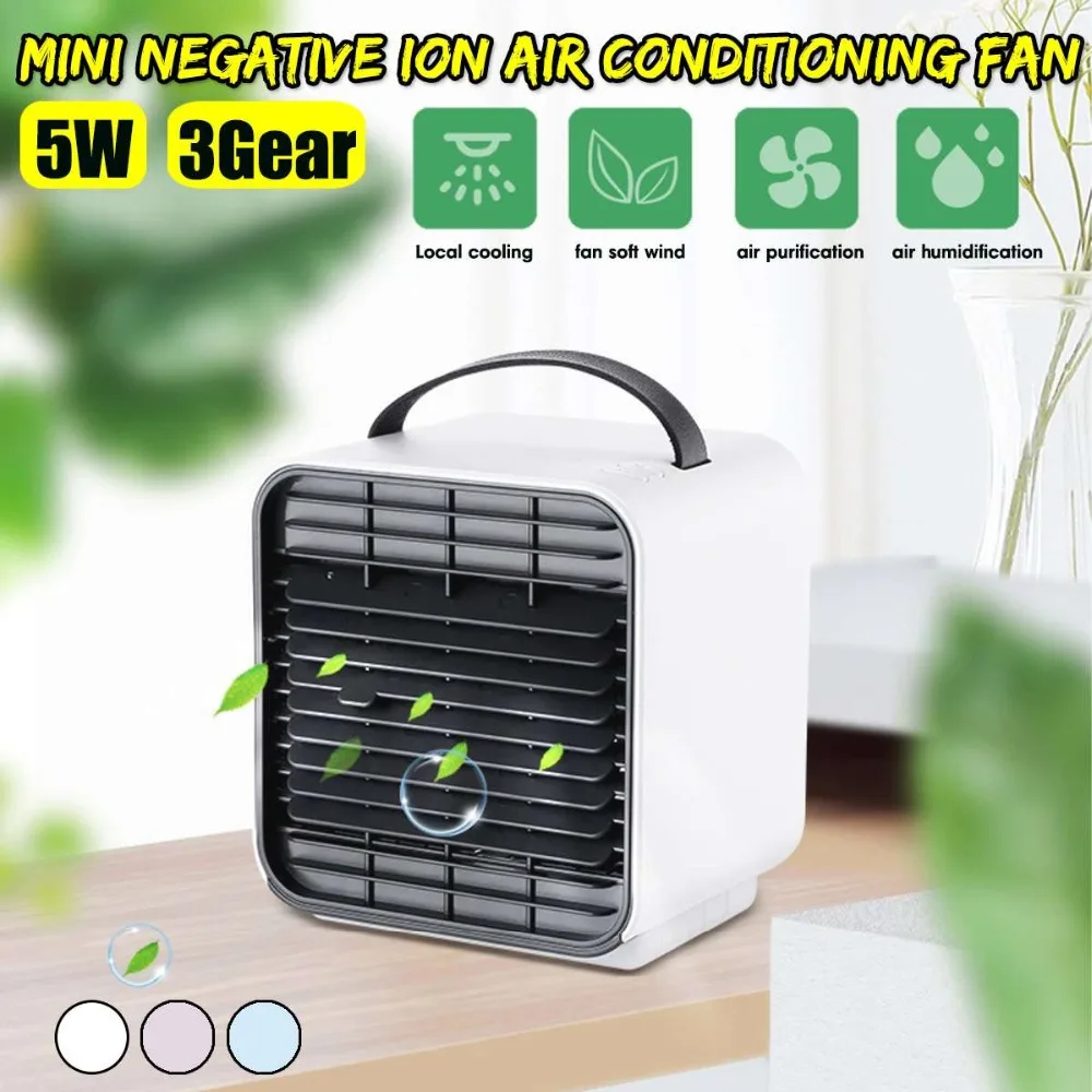 

2019 New Mini Negative Ion LED Air Conditioning Fan Portable Air Conditioner Handheld Desk Fans air Cooler Humidifier Cool Down