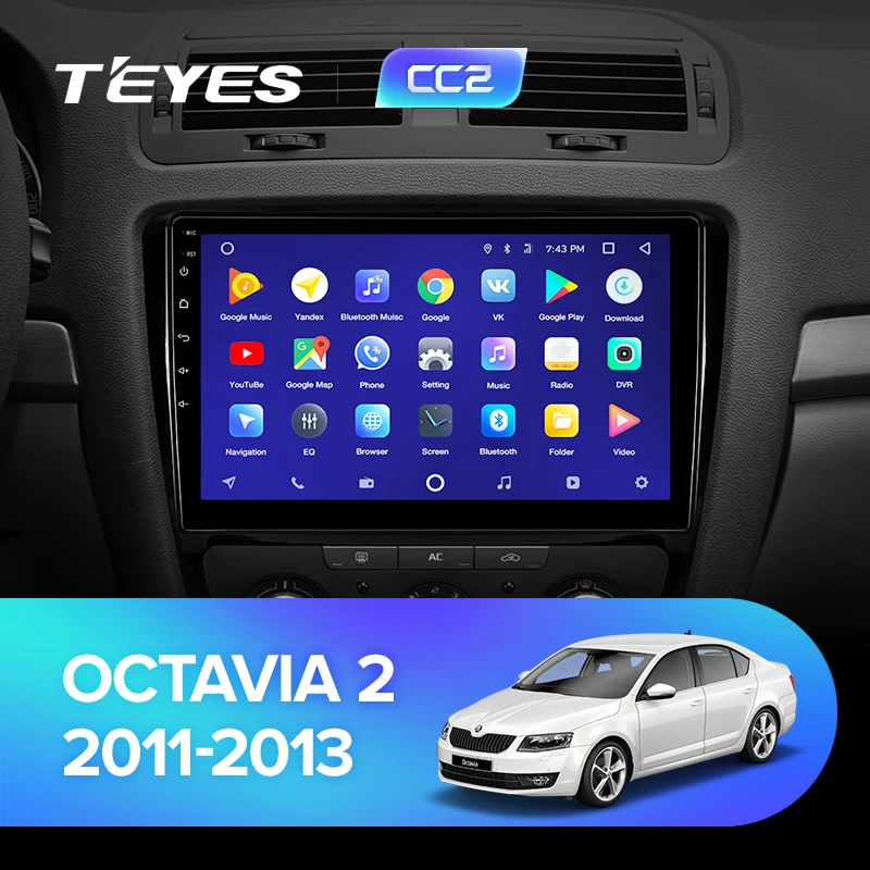 Clearance TEYES CC2 For Skoda Octavia 2 A5 2008-2013 Car Radio Multimedia Video Player Navigation GPS Android 8.1 No 2din 2 din dvd 1