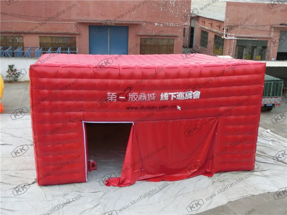Кубический красный белый ПВХ водонепроницаемый надувной тент Надувное укрытие