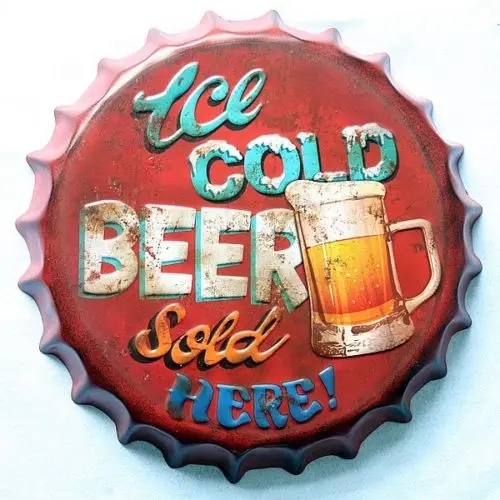 Buy 35cm Round Ice Cold Beer Sold Here Bottle Cap