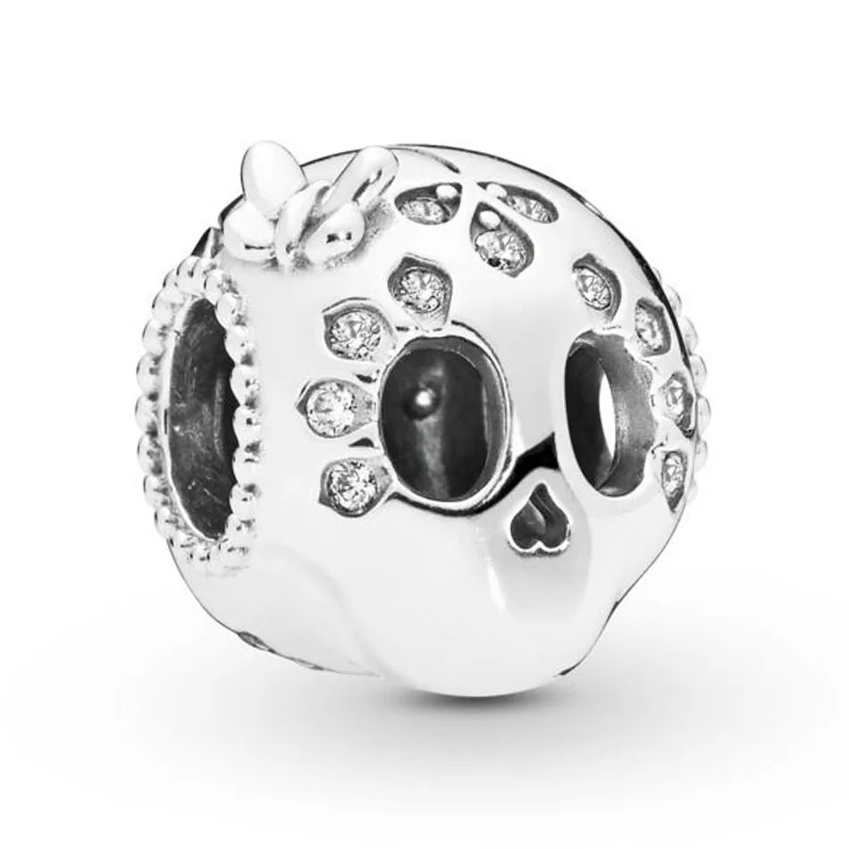 

Authentic S925 Sterling Silver DIY Jewelry Sparkling Skull Butterfly Charms fit Pandora Bracelet Bangle
