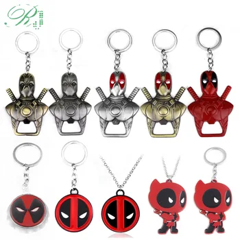 

RJ 20Pcs Deadpool Mask Bottle Opener Keychains Men Car Xmas Gift Movie DC Superhero Keyring Souvenir Cosplay Jewelry