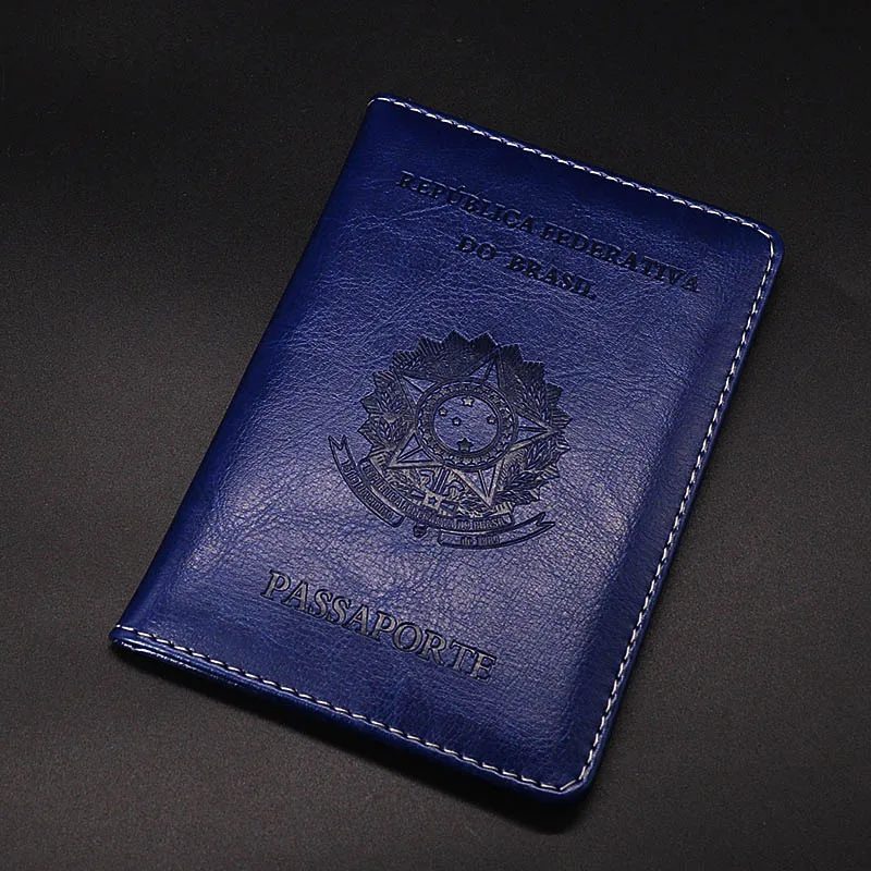 Женская Обложка для паспорта, Бразилия, милая, Passaporte, для девушек, мягкая, из искусственной кожи, для путешествий, Обложка для паспорта, чехол для документов - Цвет: Синий