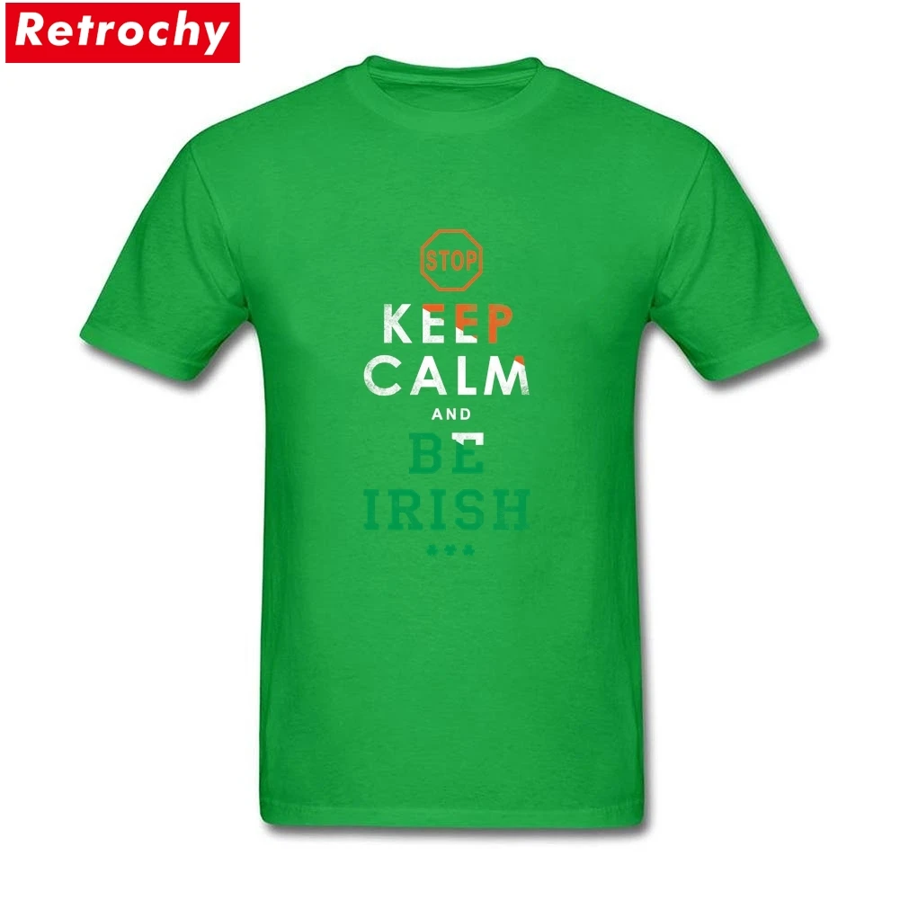 Стандартная футболка с надписью KEEP CALM and Be ирландские простая хлопковая