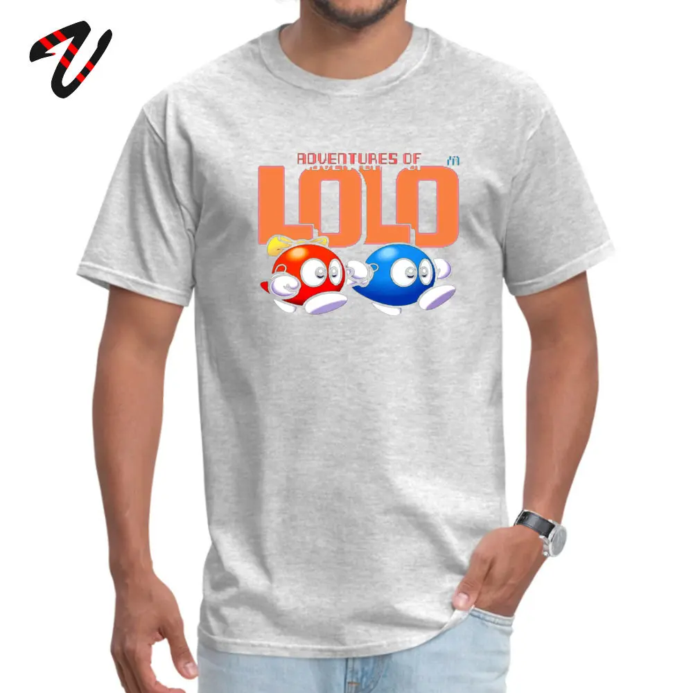 Casual Adventures Of LOLO Round Neck Top T-shirts Summer/Autumn Tees Short Sleeve for Men Designer 100% Cotton Design Tshirts Adventures Of LOLO18253 grey