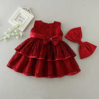 

Cute Baby Girls Dresses With Bow 2018 Brand Lace Dress For Girl Ball Gown Children's Dress Birthday Clothes Kids Princess Dress