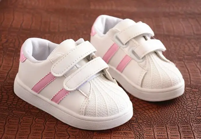 Детская обувь для мальчиков и девочек спортивная обувь нескользящие мягкая подошва дети детские тапки AI Лян Повседневное плоские кроссовки белые туфли - Цвет: Розовый