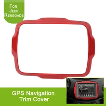 Для Jeep Renegade салонные аксессуары центральный Contral навигации gps декоративной отделкой внутренняя наклейки красный серебристый 1 шт