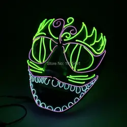 Световой Shuffle танец сувениры Led трубки веревка маска фестиваль ночное вечерние праздничные огни концерта EL провода Rave костюм маска