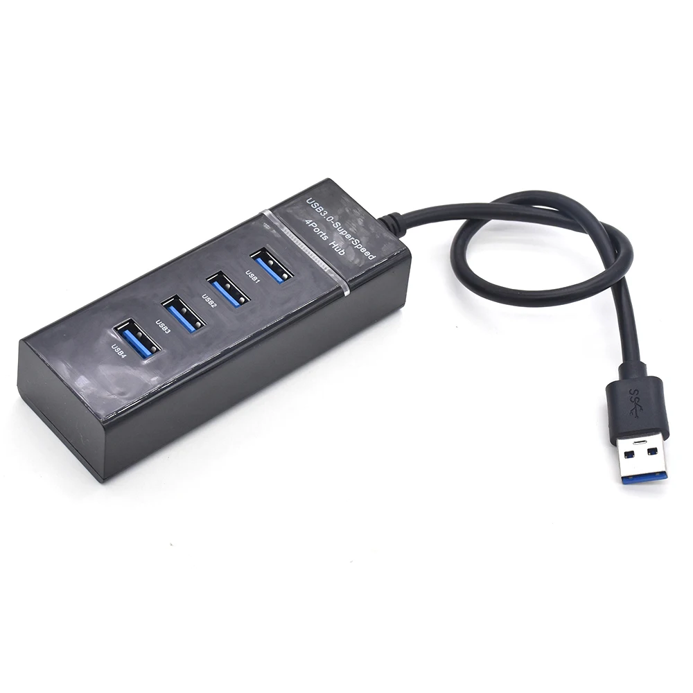 Хит, 4 Порты и разъёмы USB 3,0 Hub Высокоскоростной разветвитель для компьютера Тетрадь портативных ПК Mac MacBook WIN 7 8 Usb кабель