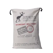 Спальное место#4005 Хлопок Холст Рождественский Подарочный мешок Потяните веревку карман